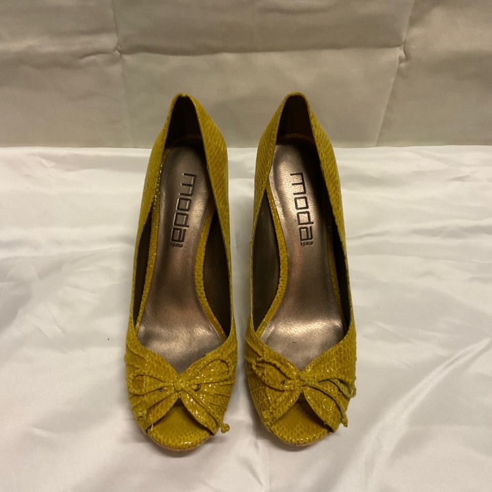 Moda Spana Pippy, Yellow, Faux snakeskin, 6.5 M - Picture 3 of 7